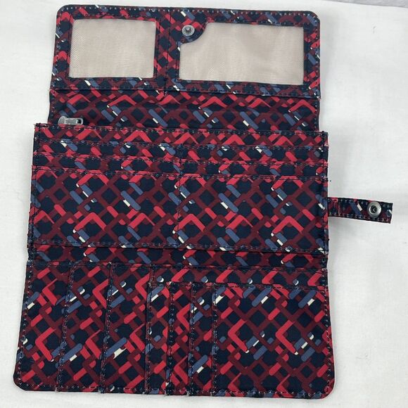 Kipling Wallet Snap Flap Geometric Red Black - Picture 6 of 15